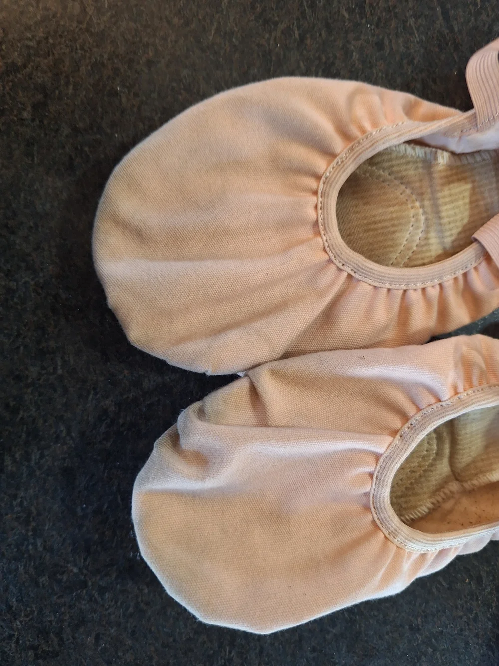 Kids Pink Ballet Slippers with Elastic Strap - Theatricals Style